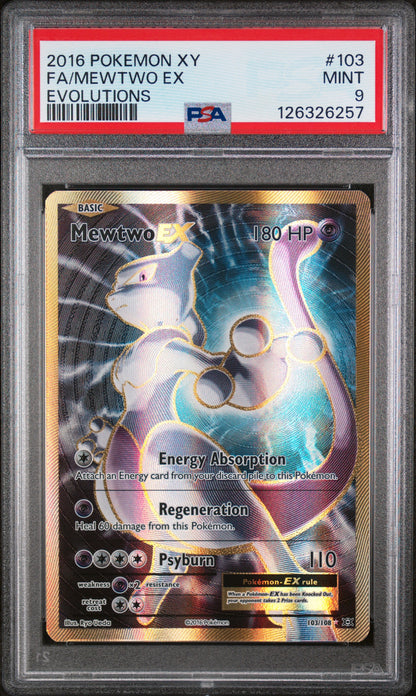 Pokemon XY - Evolutions #103/108 Mewtwo EX (Full Art) PSA 9