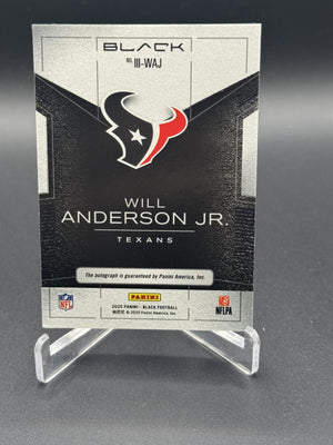 2025 Panini Black #III-WAJ Will Anderson Jr. Instant Impact Ink Royal #/30