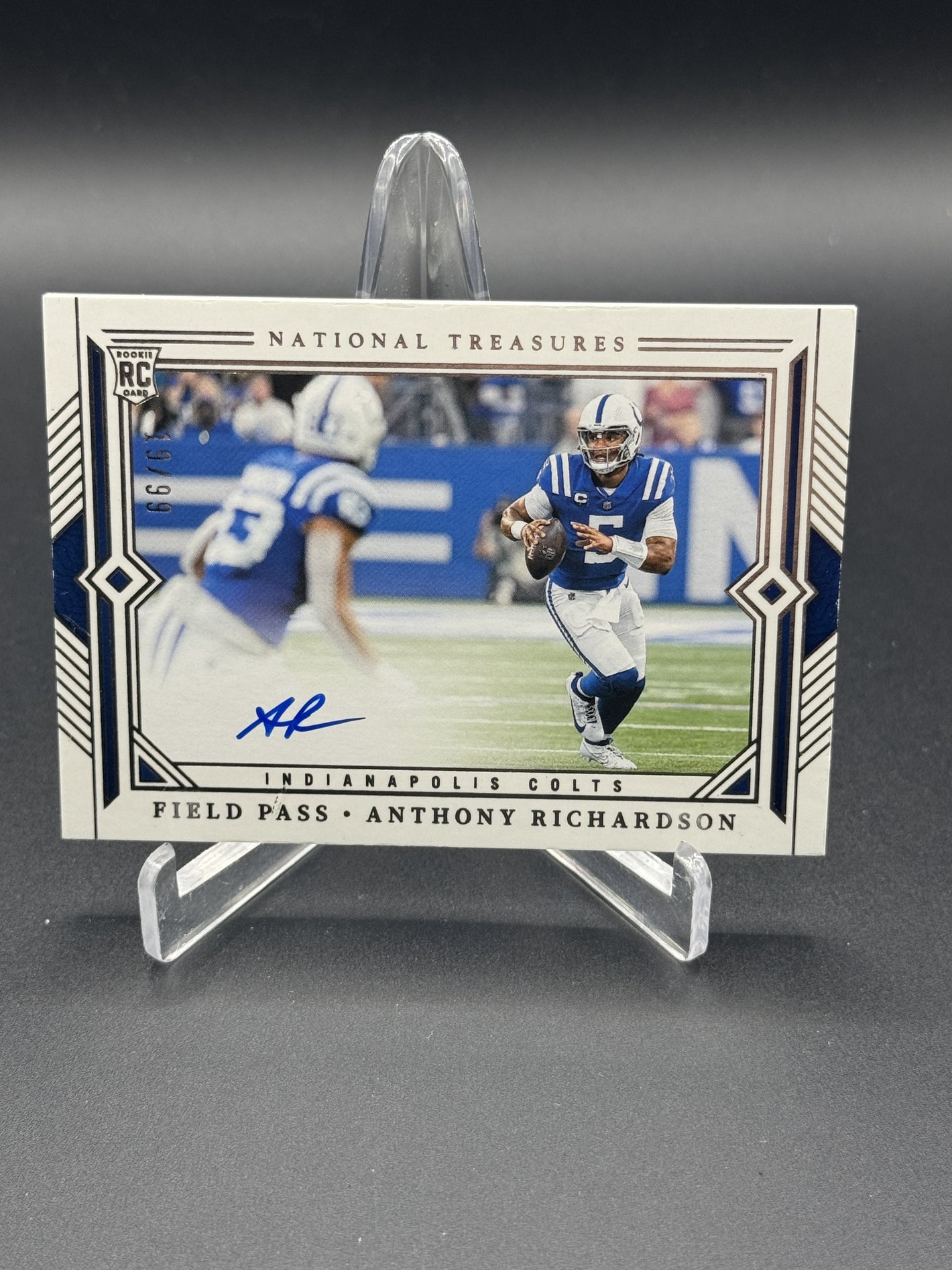 2023 National Treasures #FP-AR Anthony Richardson Rookie Auto Field Pass /99