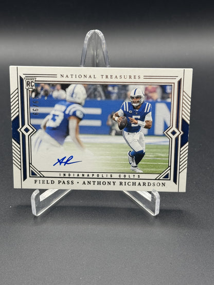 2023 National Treasures #FP-AR Anthony Richardson Rookie Auto Field Pass /99