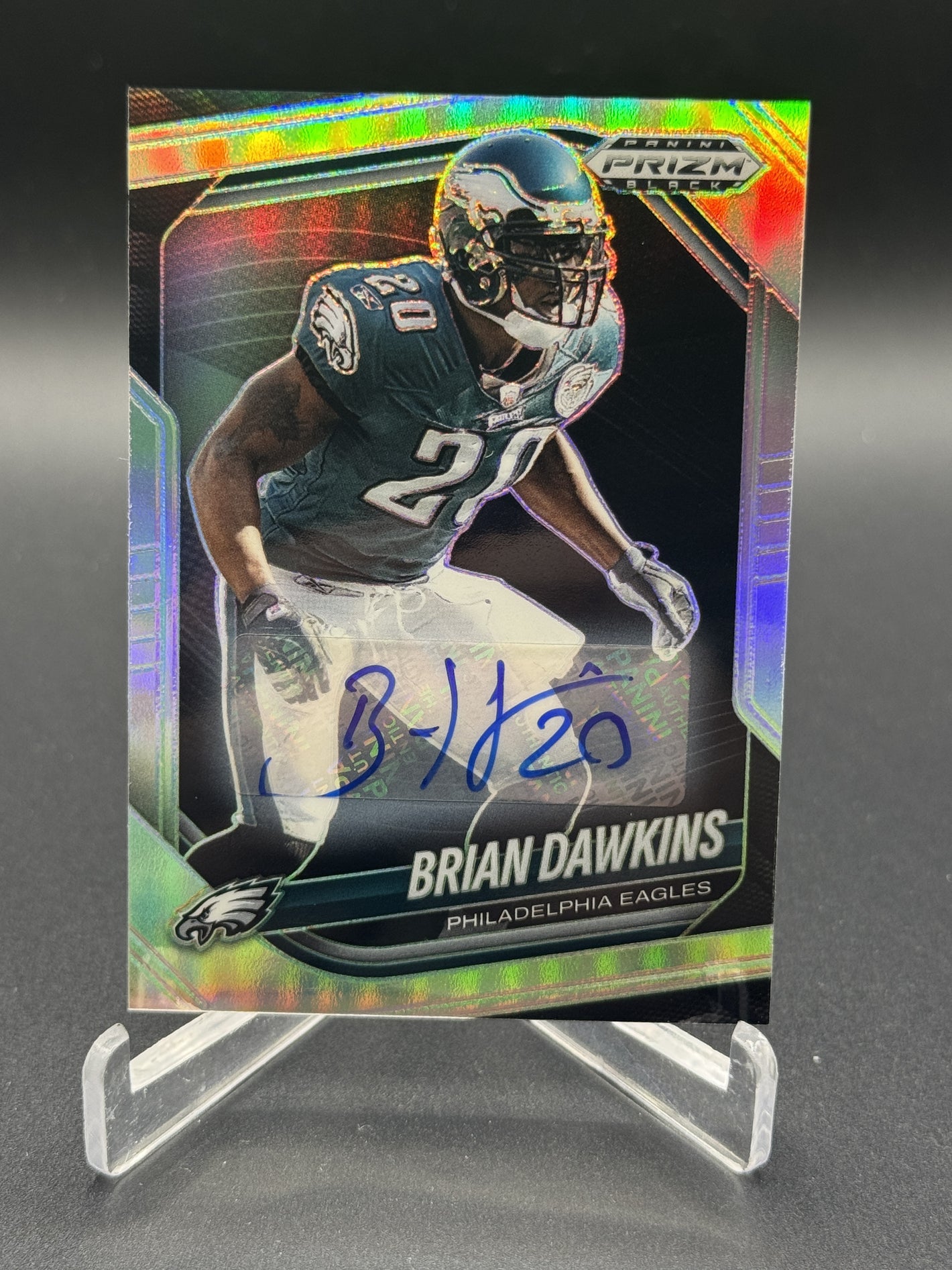 2025 Panini Prizm Black #115 Brian Dawkins Silver Auto