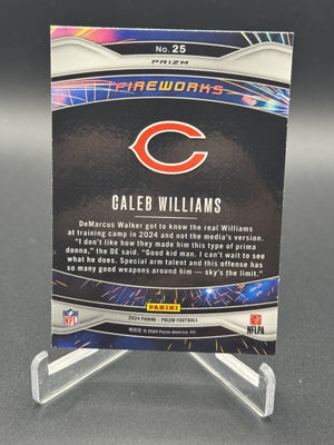 2024 Panini Prizm #25 Caleb Williams Fireworks Silver Prizm