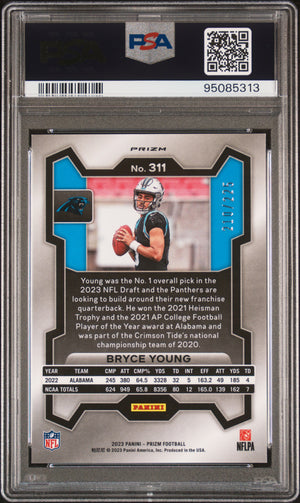 2023 Panini Prizm #311 Bryce Young Rookie RC Purple Ice PSA 9 #/225