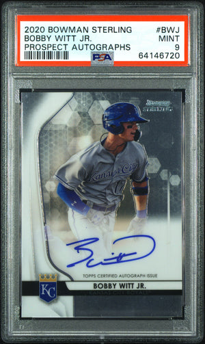 2020 Bowman Sterling #BSPA-BWJ Bobby Witt Jr. Prospect Autographs PSA 9