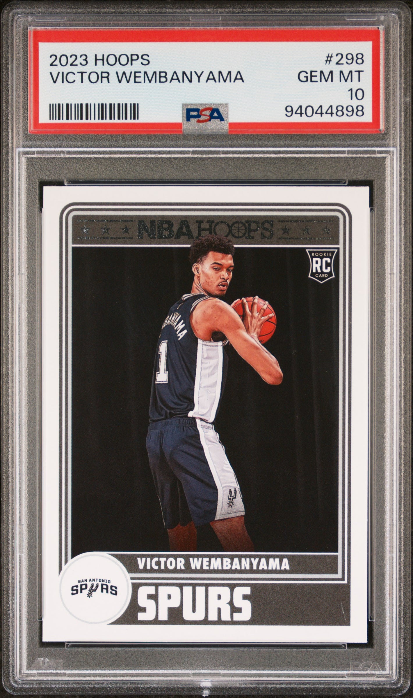 2023-24 NBA Hoops #298 Victor Wembanyama Rookie RC PSA 10