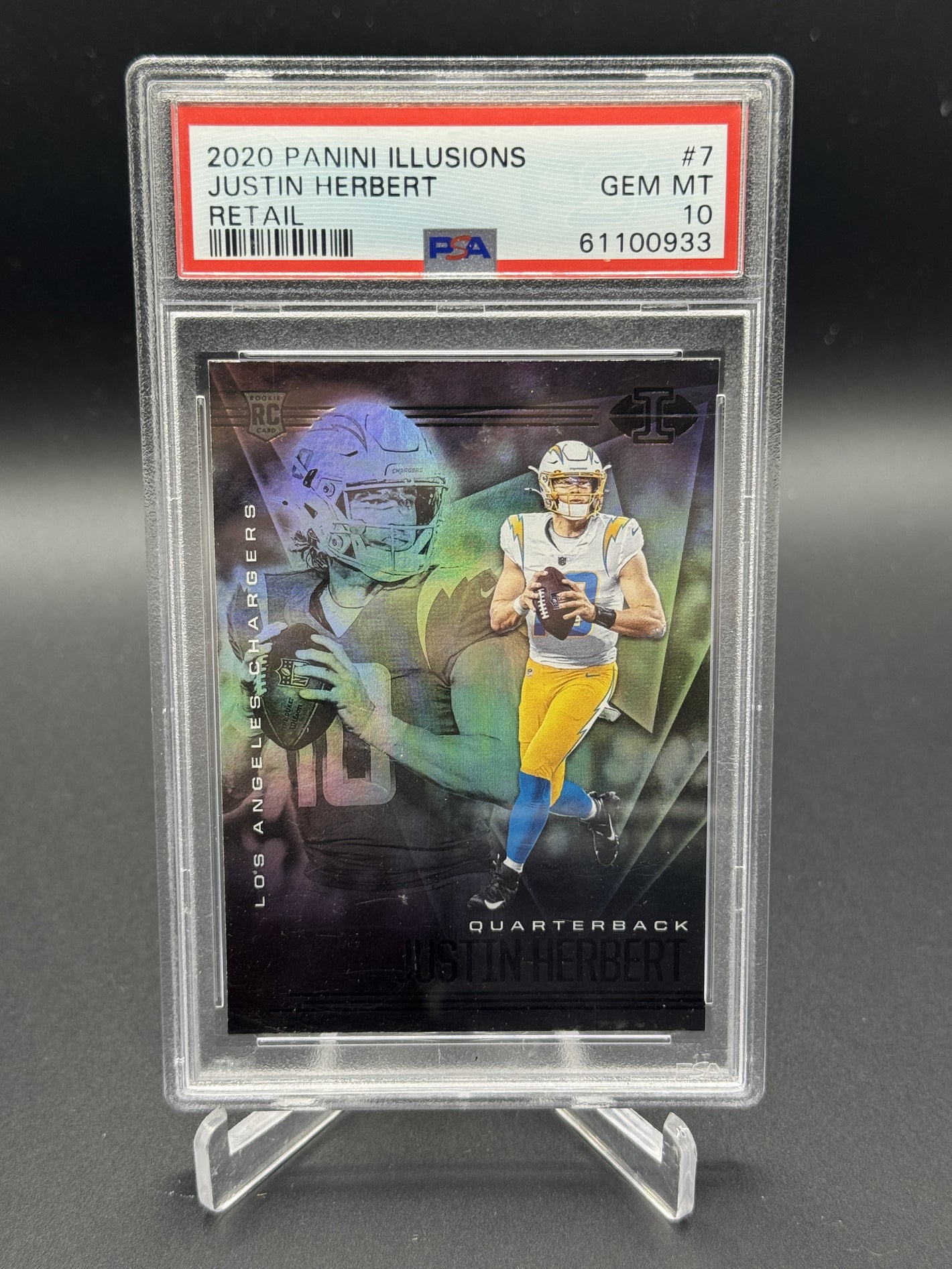 2020 Panini Illusions #7 Justin Herbert Rookie RC Retail PSA 10