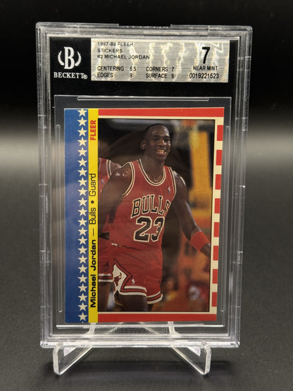 1987-88 Fleer #2 Michael Jordan Stickers BGS 7