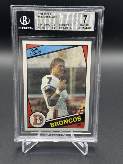 1984 Topps #63 John Elway Rookie RC BGS 7