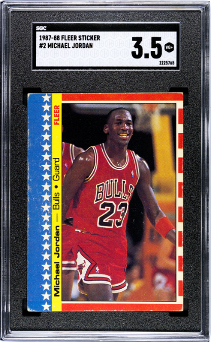 1987-88 Fleer #2 Michael Jordan Stickers SGC 3.5