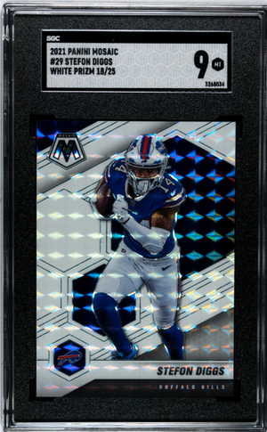 2021 Panini Mosaic #29 Stefon Diggs Prizm White SGC 9 #/25