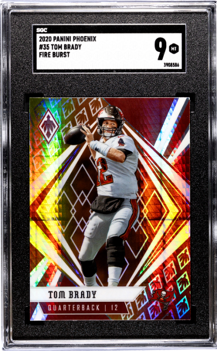 2020 Panini Phoenix #35 Tom Brady Fire Burst SGC 9
