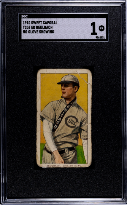1910 Sweet Caporal (T206) Reulbach, Ed No Glove Showing SGC 1