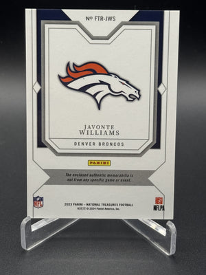 2023 National Treasures Javonte Williams Franchise Prime Holo Silver /25