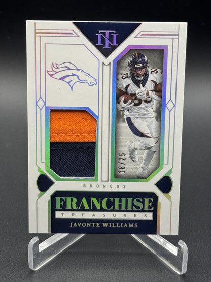 2023 National Treasures Javonte Williams Franchise Prime Holo Silver /25