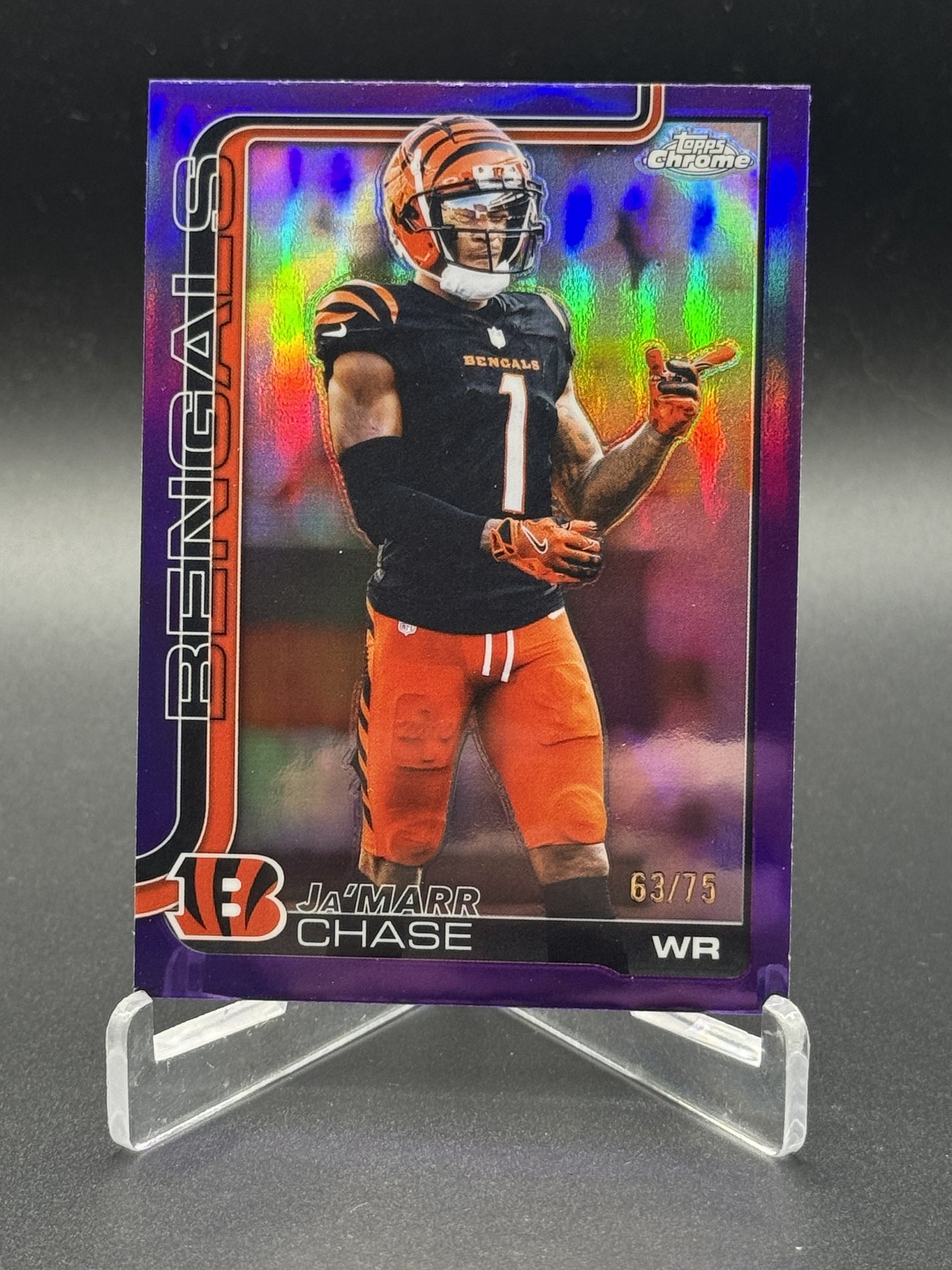 2025 Topps Chrome #58 Ja'Marr Chase Purple Refractor /75