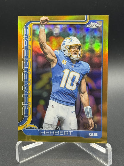 2025 Topps Chrome #158 Justin Herbert Image Variation Gold /50
