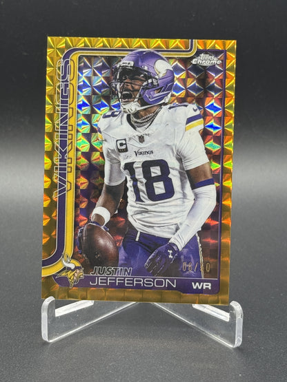 2025 Topps Chrome #195 Justin Jefferson Image Variation Gold Geometric #/50