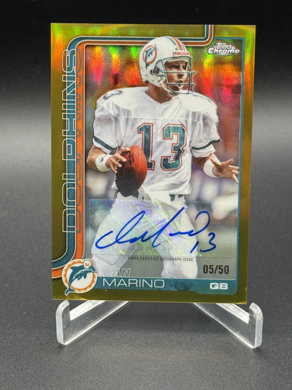 2025 Topps Chrome #CLA-DM Dan Marino Auto Gold #/50