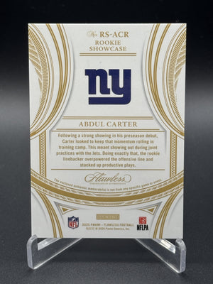 2025 Flawless #RS-ACR Abdul Carter Quad Laundry Tag Patch Sapphire /10