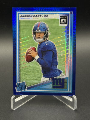 2025 Donruss Optic #273 Jaxson Dart Rated Rookie Blue Hyper