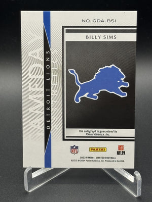 2023 Panini Limited #GDA-BSI Billy Sims Gameday Aesthetics Auto #/99
