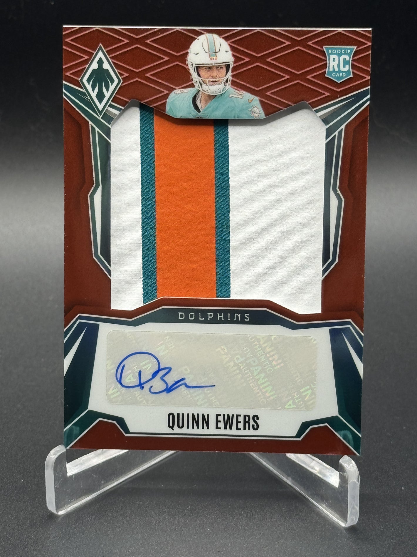 2025 Panini Phoenix #RPS-QES Quinn Ewers RPA Rookie Patch Auto Red Prizm /99