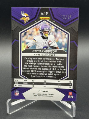 2024 Panini Mosaic #144 Jordan Addison Mosaic Gold Wave #/17