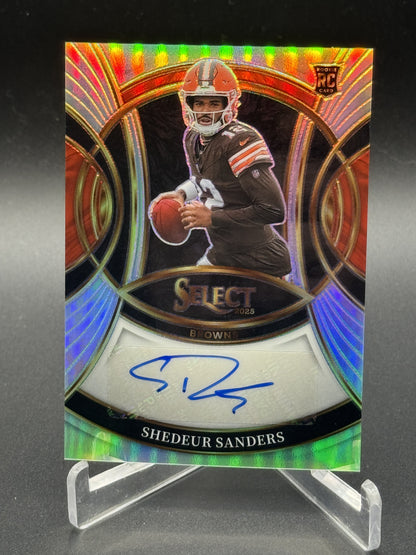 2025 Panini Select #RSI-SSS Shedeur Sanders Rookie Signatures Silver Prizm
