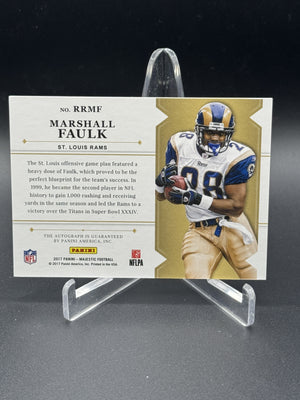 2017 Panini Majestic #RRMF Marshall Faulk Regal Runners Red Auto #/5