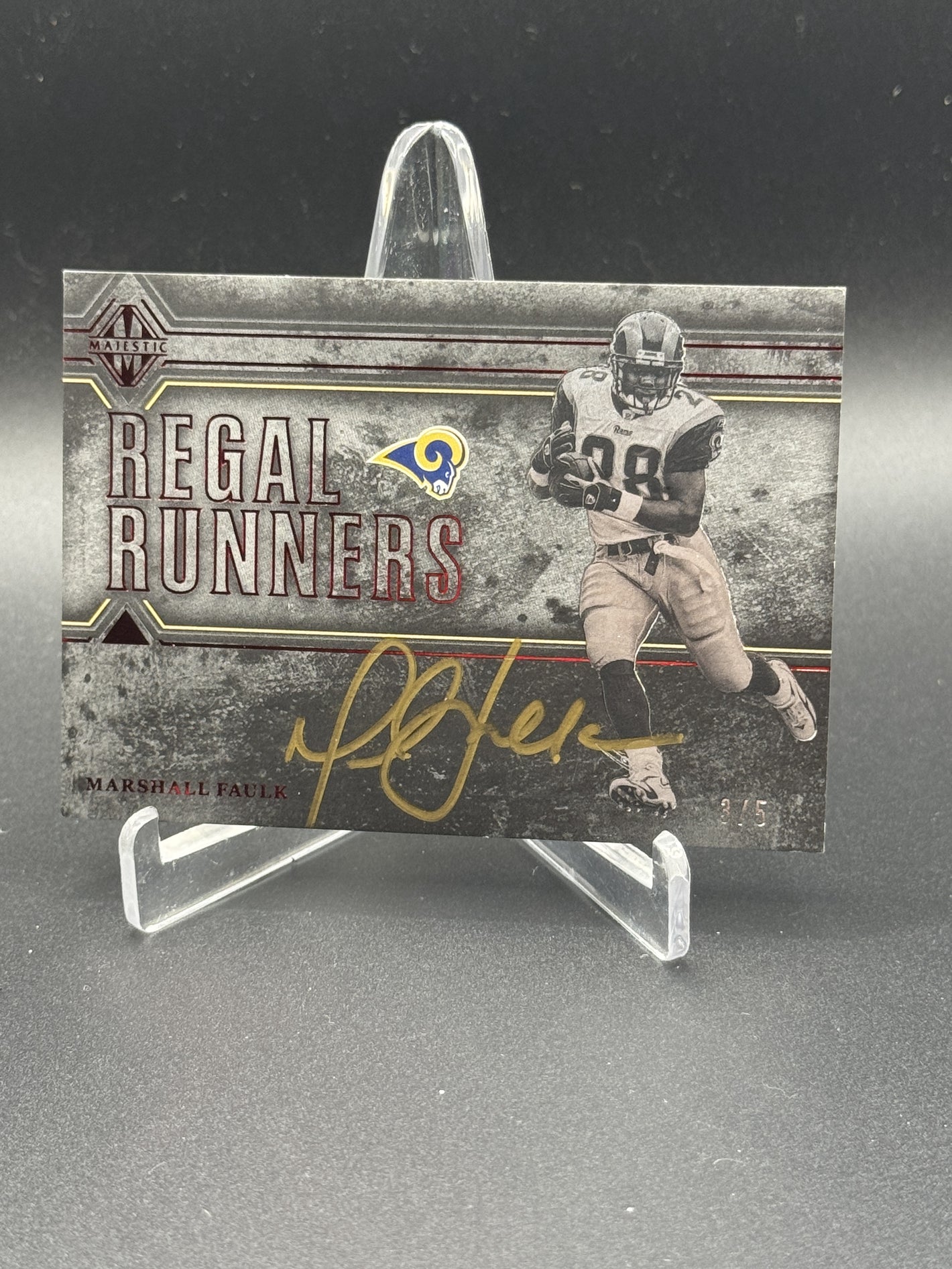 2017 Panini Majestic #RRMF Marshall Faulk Regal Runners Red Auto #/5