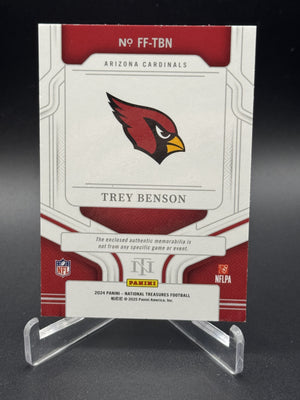 2024 National Treasures #FF-TBN Trey Benson Framed Fabric Holo Silver #/25
