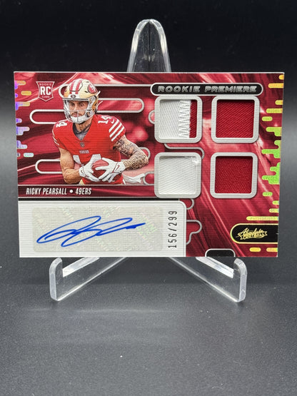 2024 Panini Absolute Ricky Pearsall Rookie Premiere Materials Auto Quad #/299
