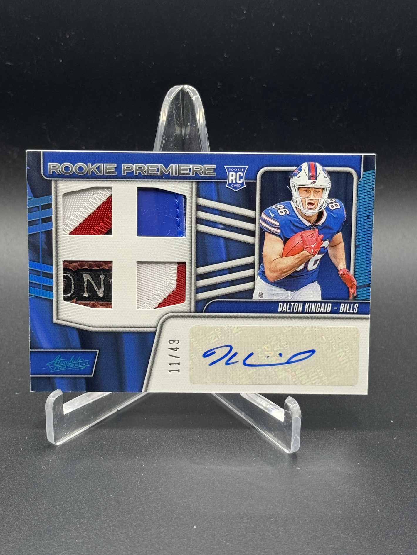 2023 Panini Absolute Dalton Kincaid Rookie Premiere Materials Autos Quad /49