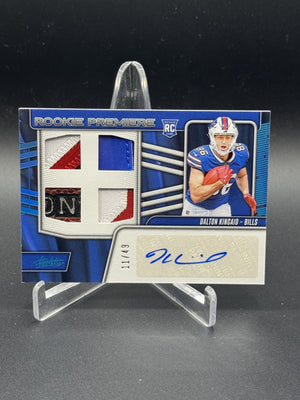 2023 Panini Absolute Dalton Kincaid Rookie Premiere Materials Autos Quad /49