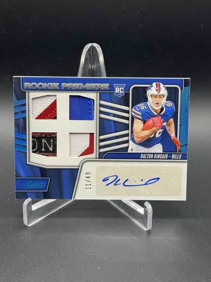 2023 Panini Absolute Dalton Kincaid Rookie Premiere Materials Autos Quad /49