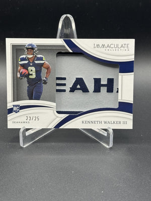 2022 Panini Immaculate Collection #RL-KWA Kenneth Walker III Rookie Logos #/25