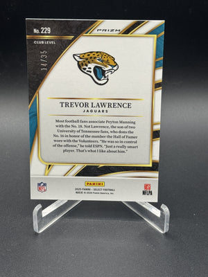 2025 Panini Select #229 Trevor Lawrence White Prizm #/35