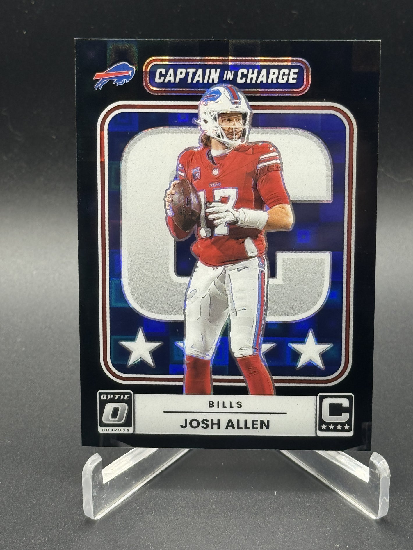 2025 Donruss Optic #3 Josh Allen Captain In Charge Black Pandora #/149