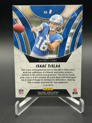 2025 Panini Mosaic #8 Isaac TeSlaa Elevate Rookie Reactive Yellow #/89