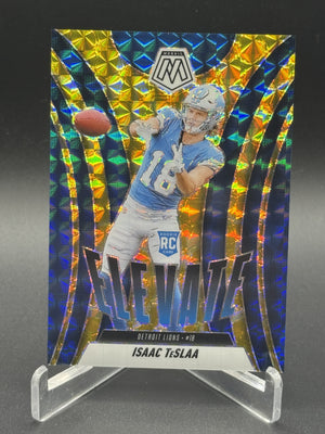 2025 Panini Mosaic #8 Isaac TeSlaa Elevate Rookie Reactive Yellow #/89