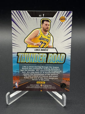 2024-25 Panini Mosaic #1 Luka Doncic Thunder Road Mosaic Reactive Blue #/99
