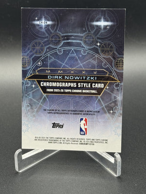 2025-26 Topps Chrome #CH-DN Dirk Nowitzki Chromographs Green Refractor Auto /99