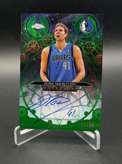 2025-26 Topps Chrome #CH-DN Dirk Nowitzki Chromographs Green Refractor Auto /99