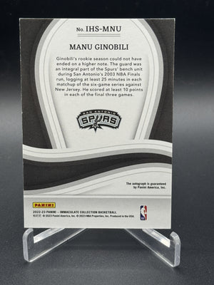 2022-23 Panini Immaculate Collection #IHS-MNU Manu Ginobili Heralded Auto /49