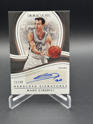 2022-23 Panini Immaculate Collection #IHS-MNU Manu Ginobili Heralded Auto /49