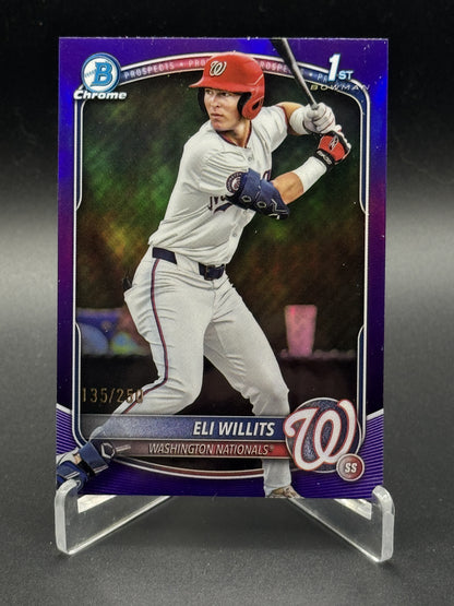 2025 Bowman Draft #BDC-1 Eli Willits Chrome Purple Refractor #/250
