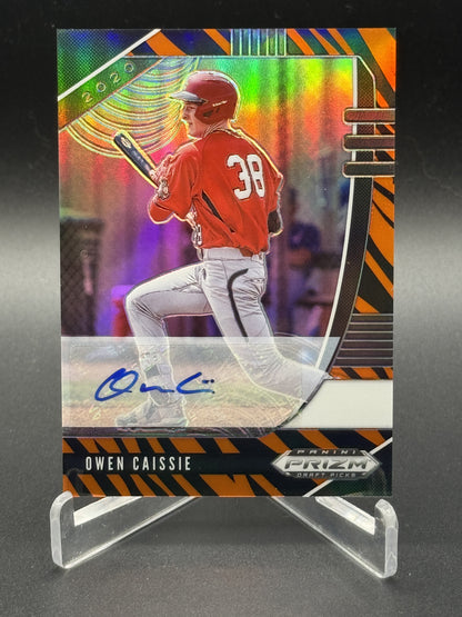 2020 Panini Prizm Draft Picks #PDP45 Owen Caissie Auto Tiger Stripes #/25