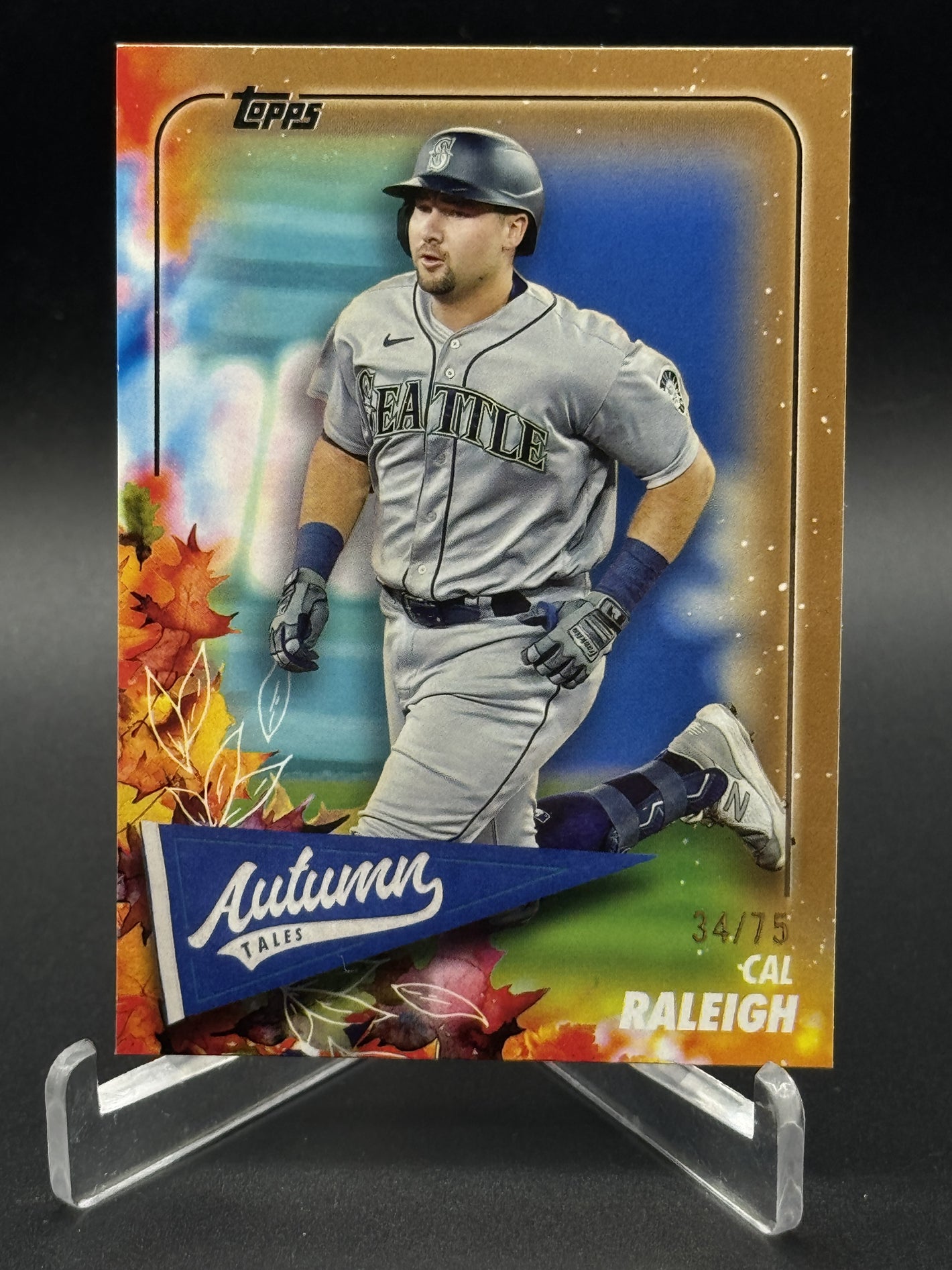 2024 Topps Update #AT-4 Cal Raleigh Autumn Tales Gold #/75