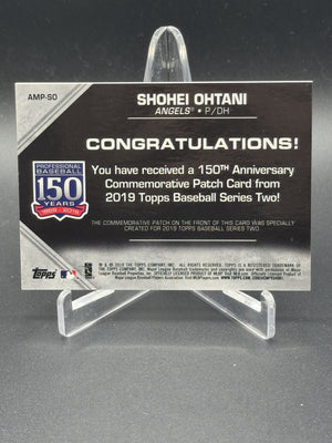 2019 Topps #AMP-SO Shohei Ohtani 150th Anniversary Commemorative Patch