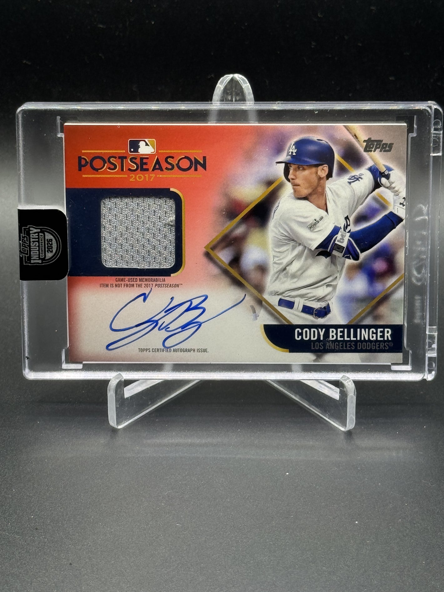 2018 Topps Cody Bellinger Postseason Performance Auto Relics Red /25